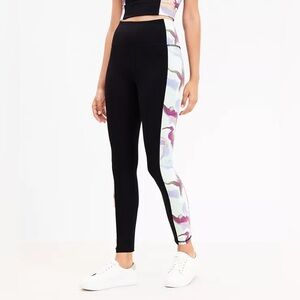 NWT LOFT Petite Lou & Grey Marble Colorblocked Softsculpt Pocket Leggings